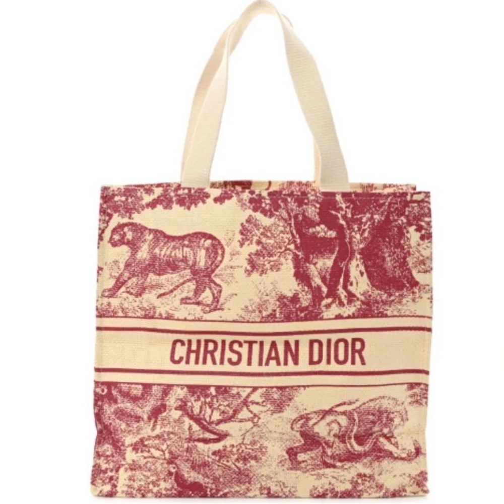 Dior Red and Cream Tote Bag